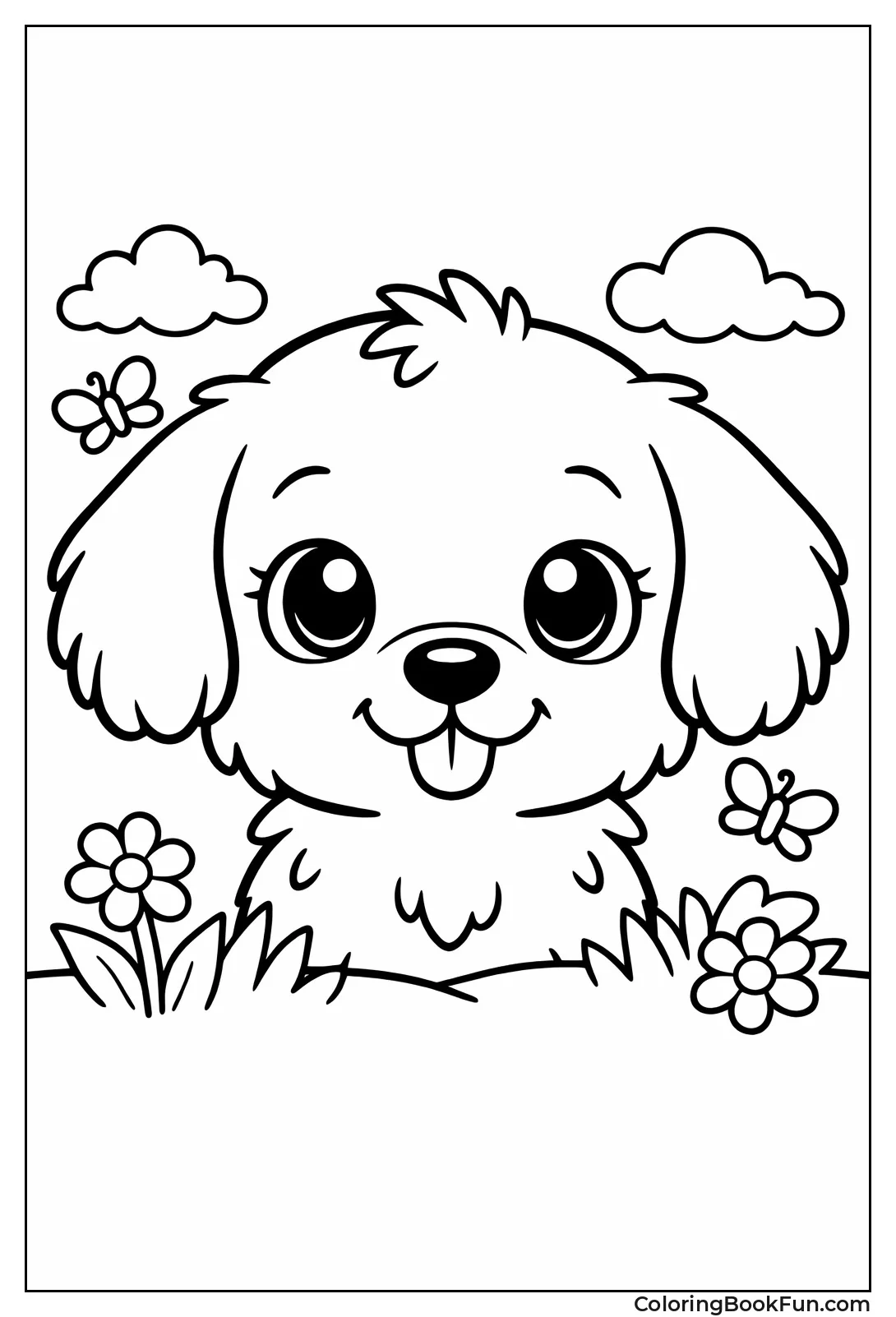 Fluffy Puppy with Big Eyes