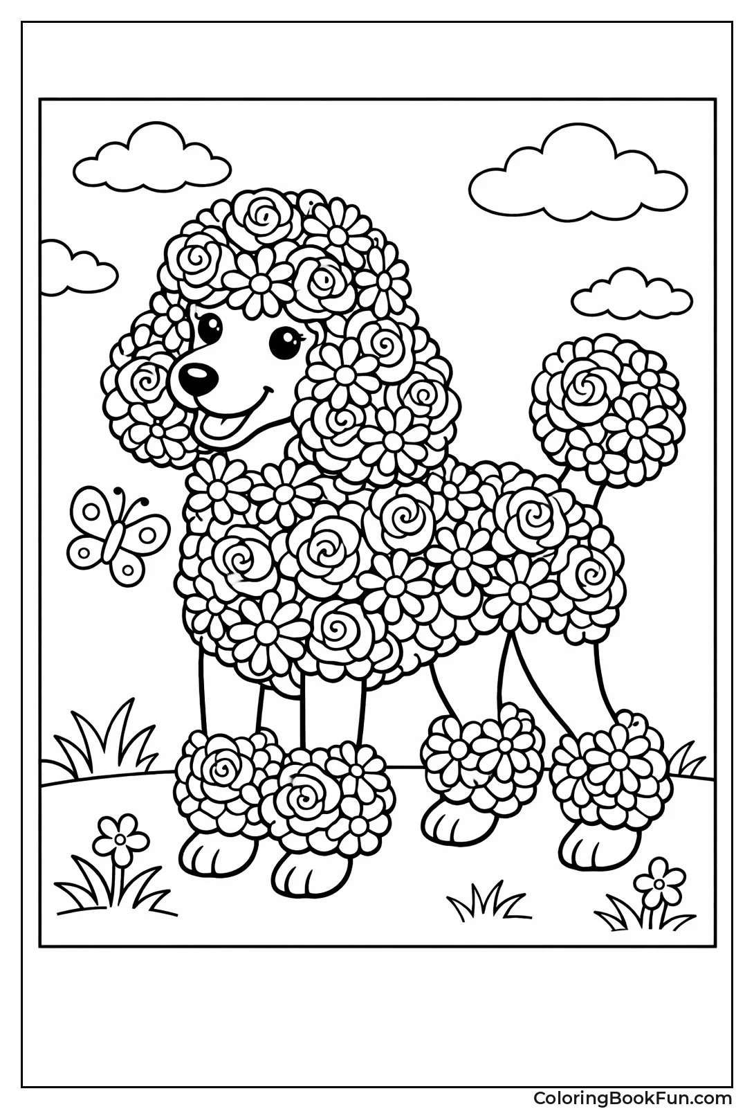 Floral Fur Poodle