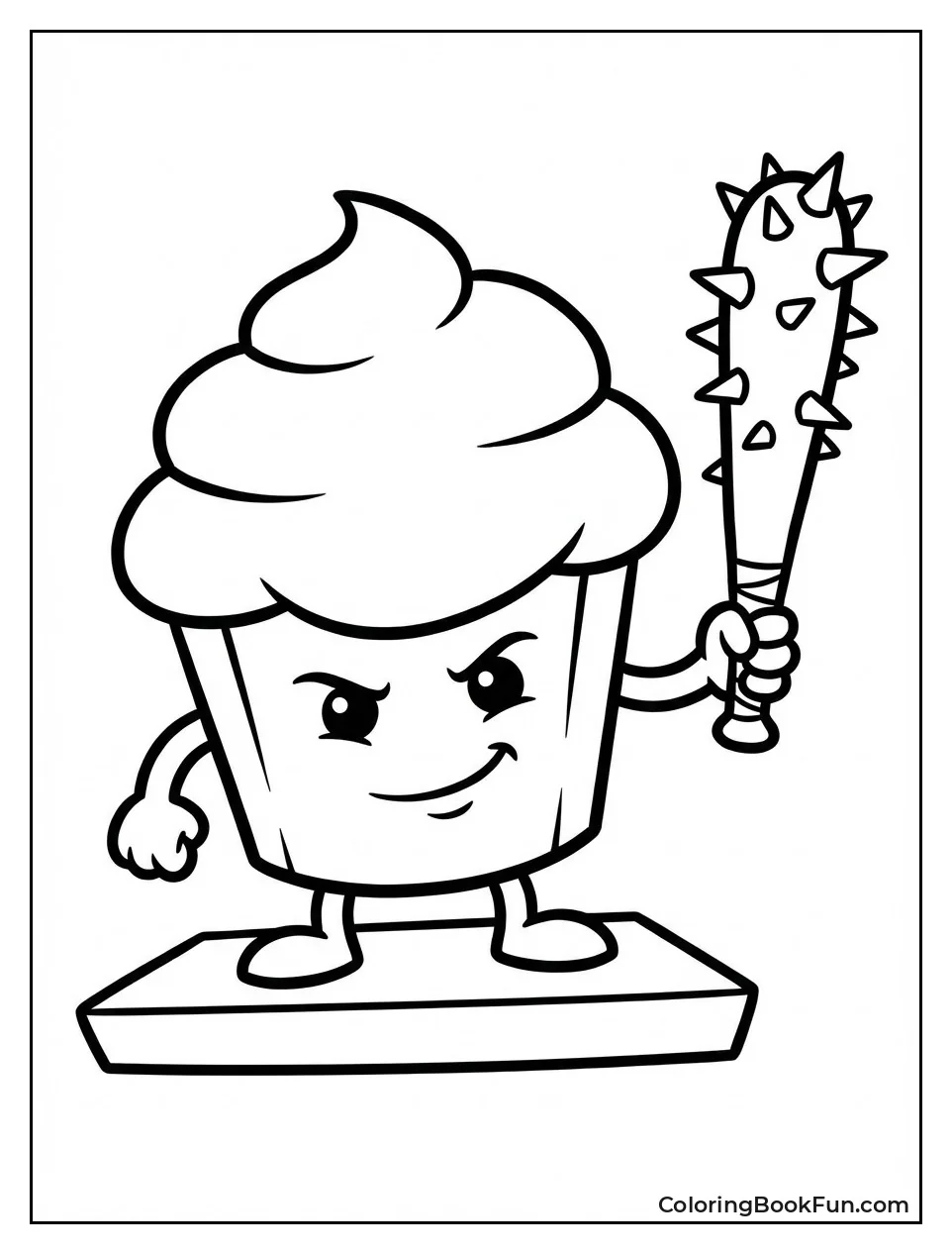 Cupcake Holds Menacing Weapon