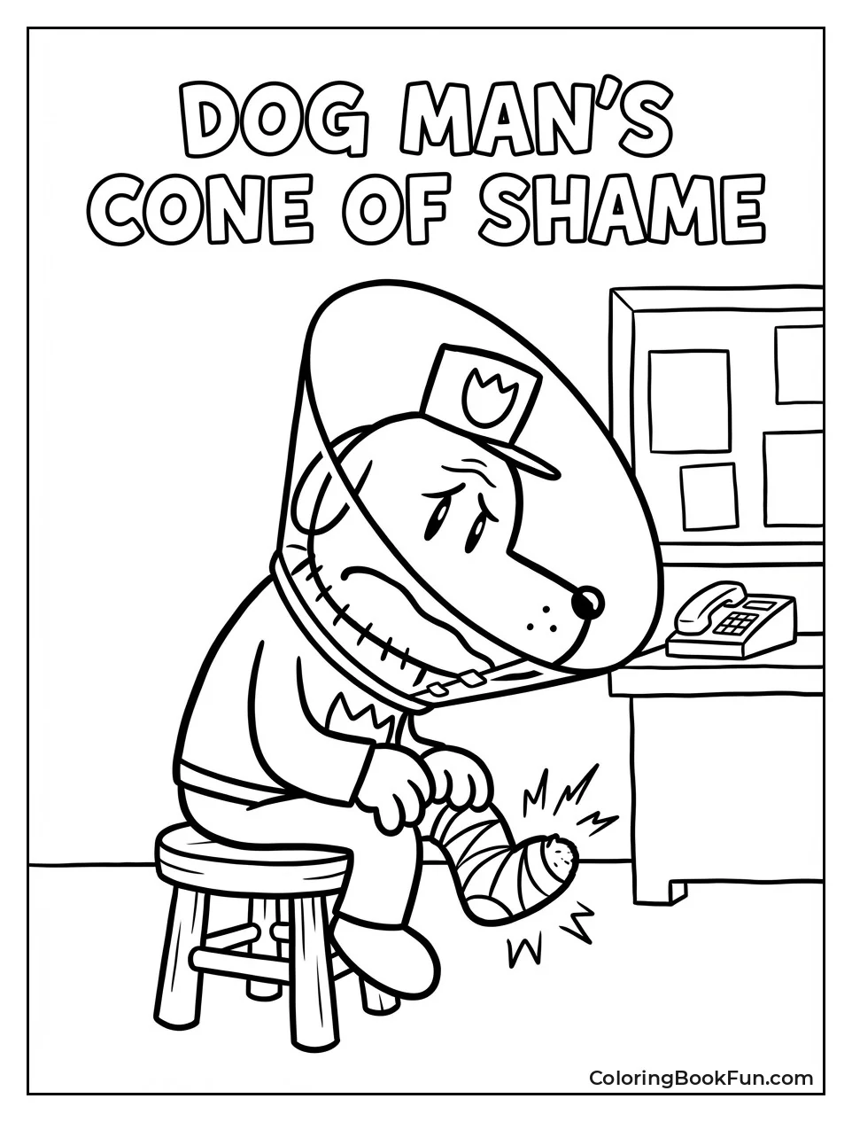 Dog Man Wears Shame Cone