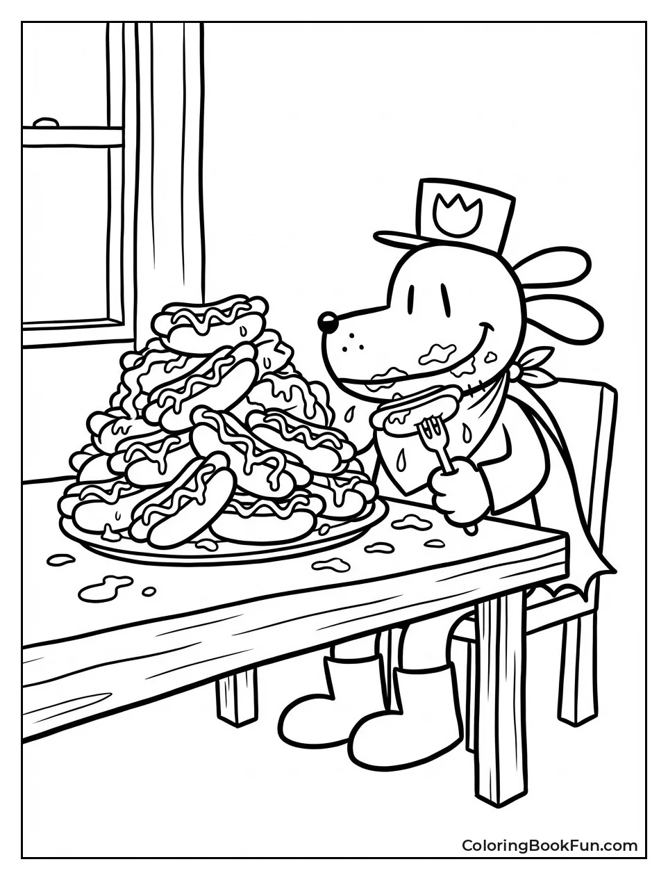 Dog Man Devours Hot Dogs