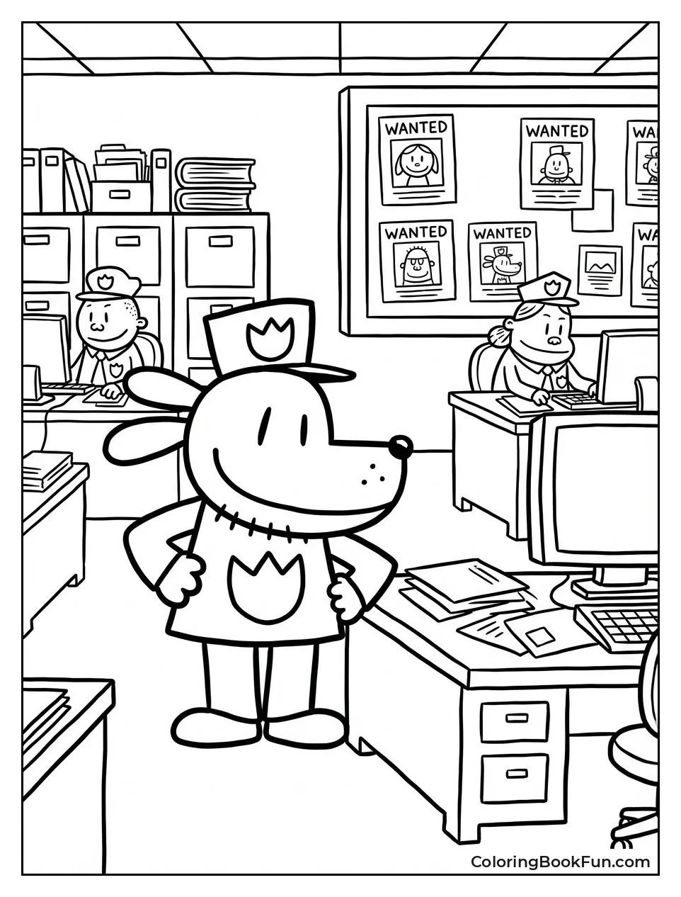 Busy Police Station Interior