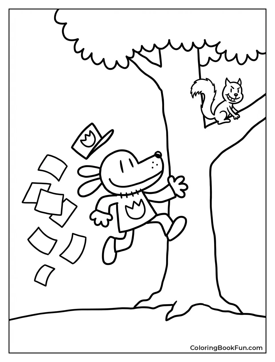 Dog Man Chases Squirrel