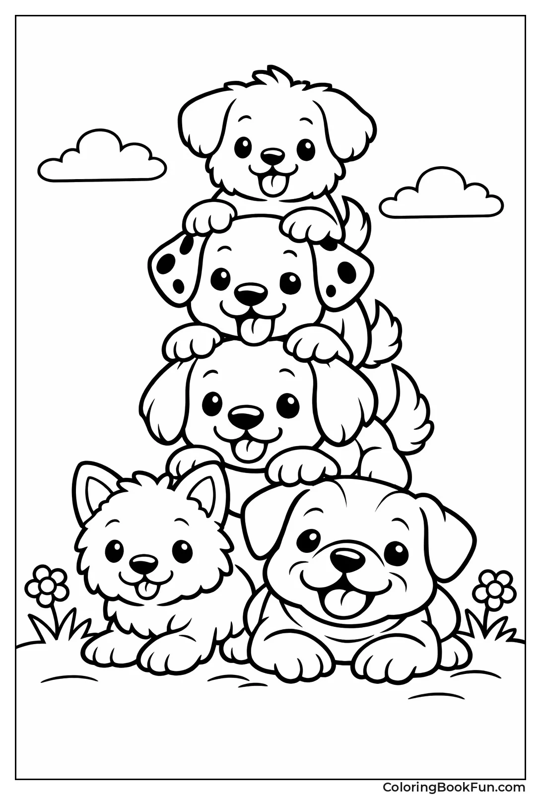 Stacked Puppy Silhouettes