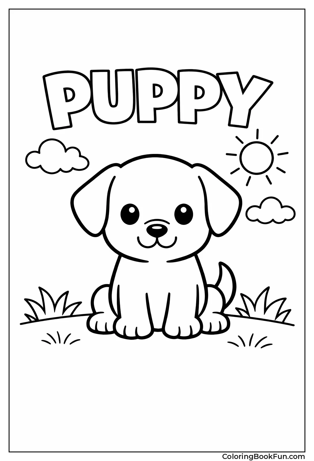 Sitting Puppy Outline