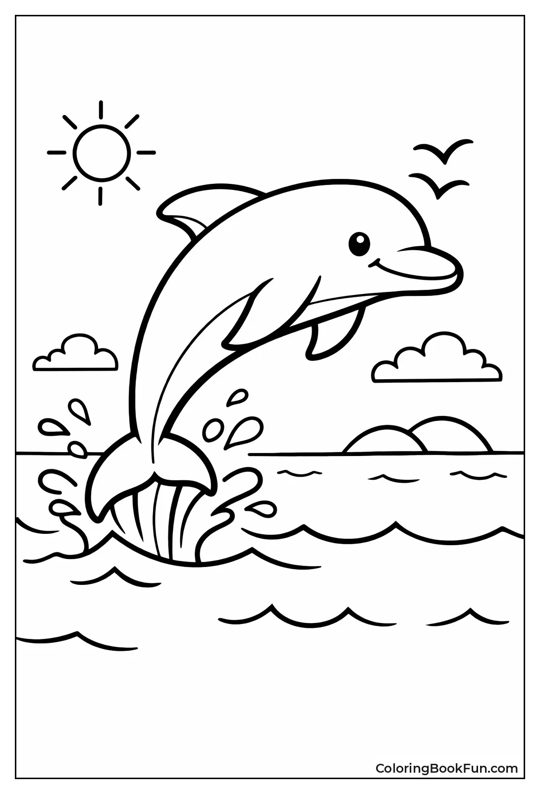 Leaping Dolphin with Fin