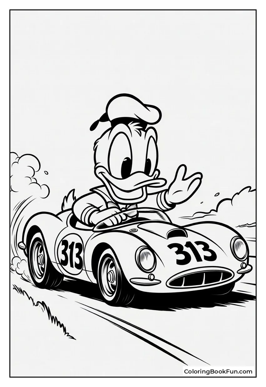 Donald Racing Red Car