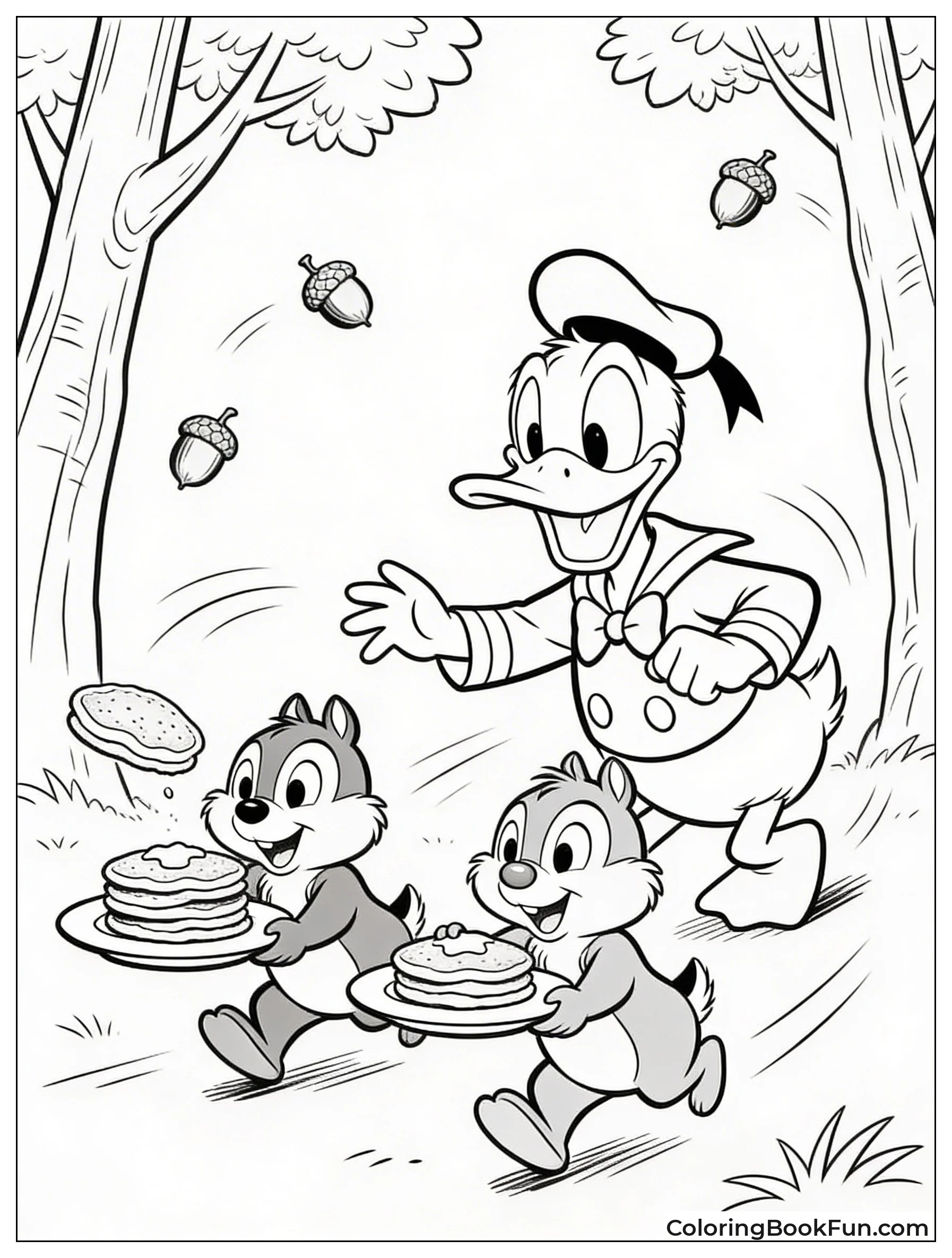 Donald Chasing Chip and Dale