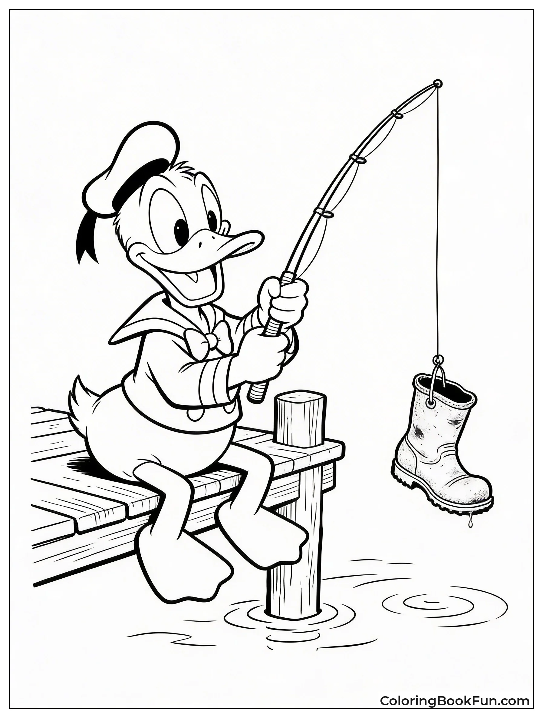 Donald Fishing up Boot
