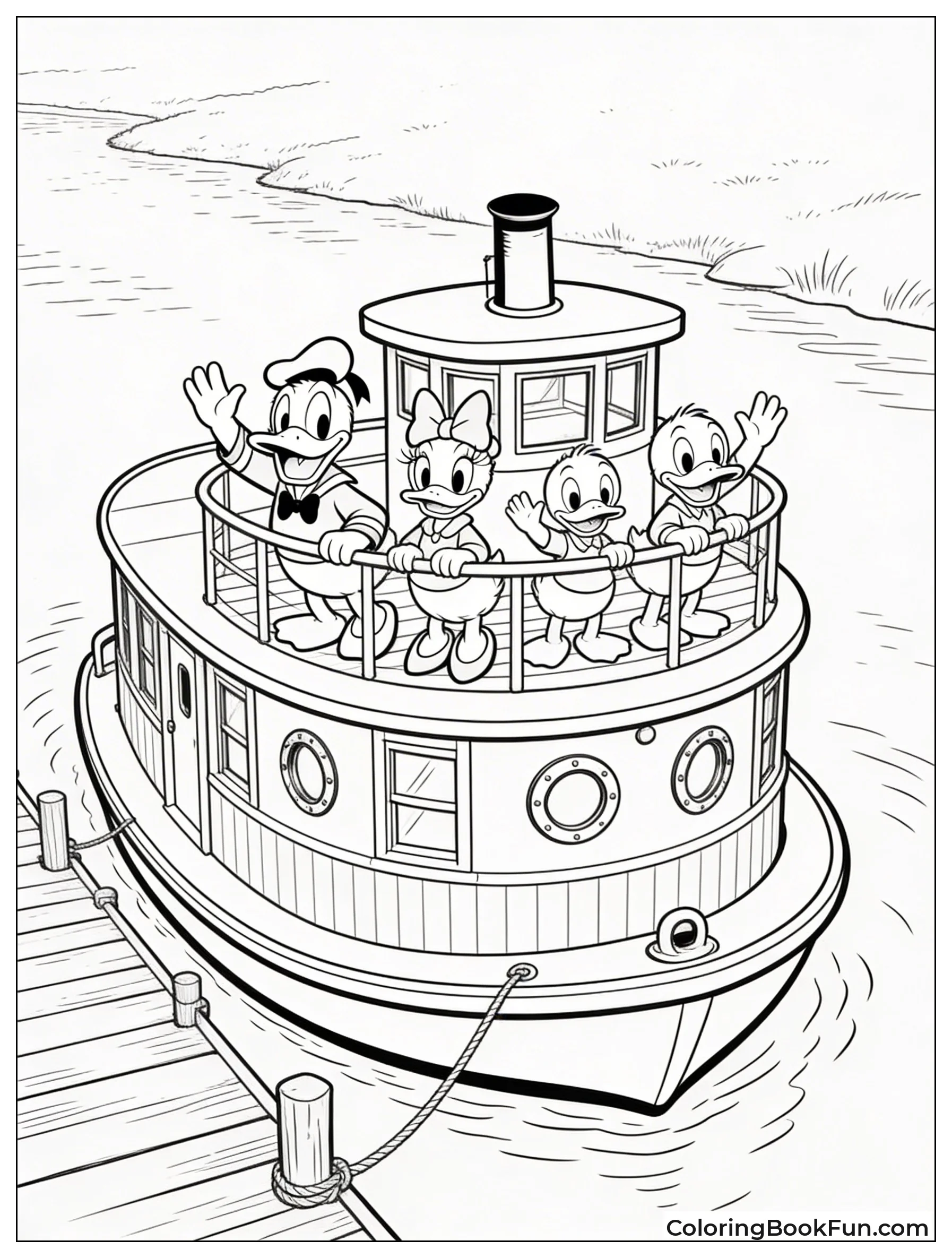 Donald Waving from Houseboat