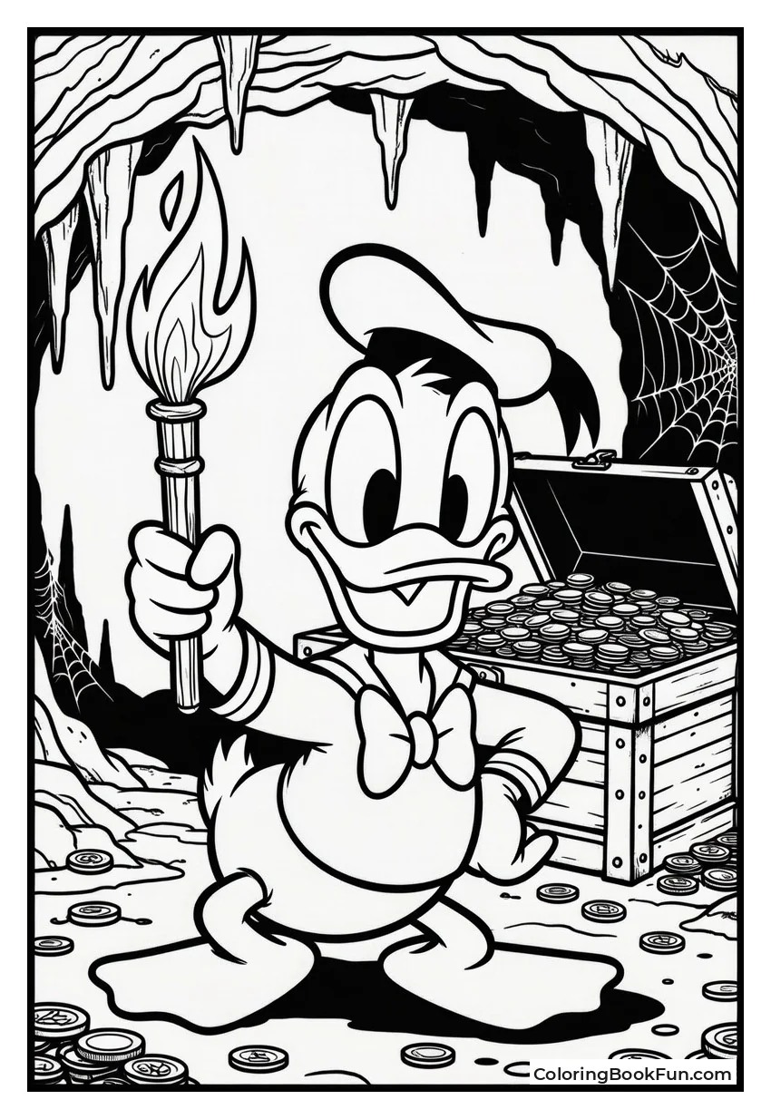 Donald Finding Cave Treasure