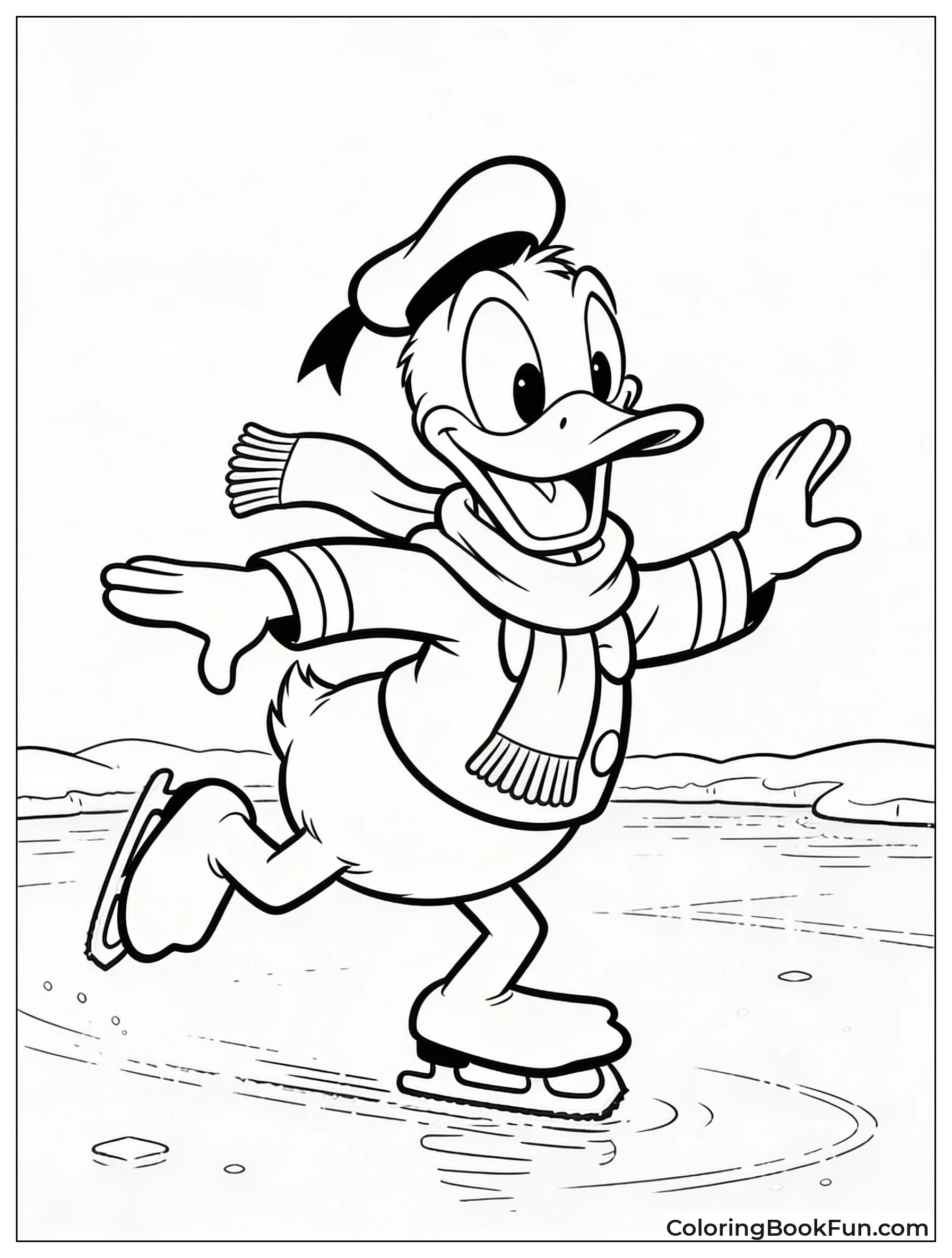 Donald Skating on Pond