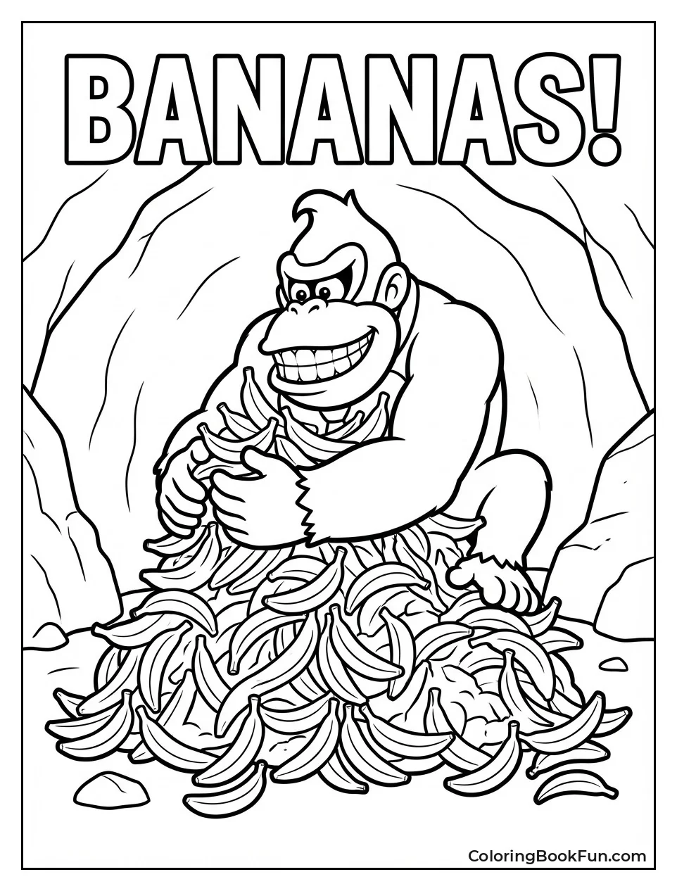 Donkey Kong Guards Banana Pile