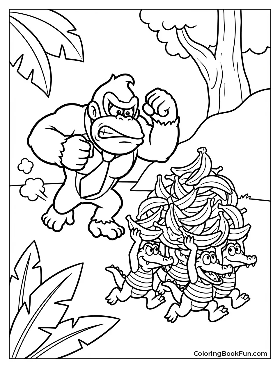 Donkey Kong Chases Banana Thieves