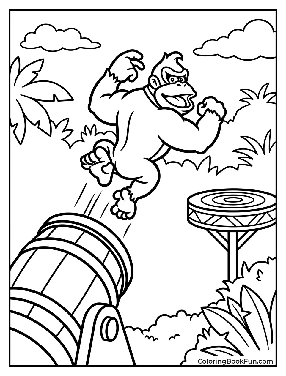 Donkey Kong Blasts from Cannon