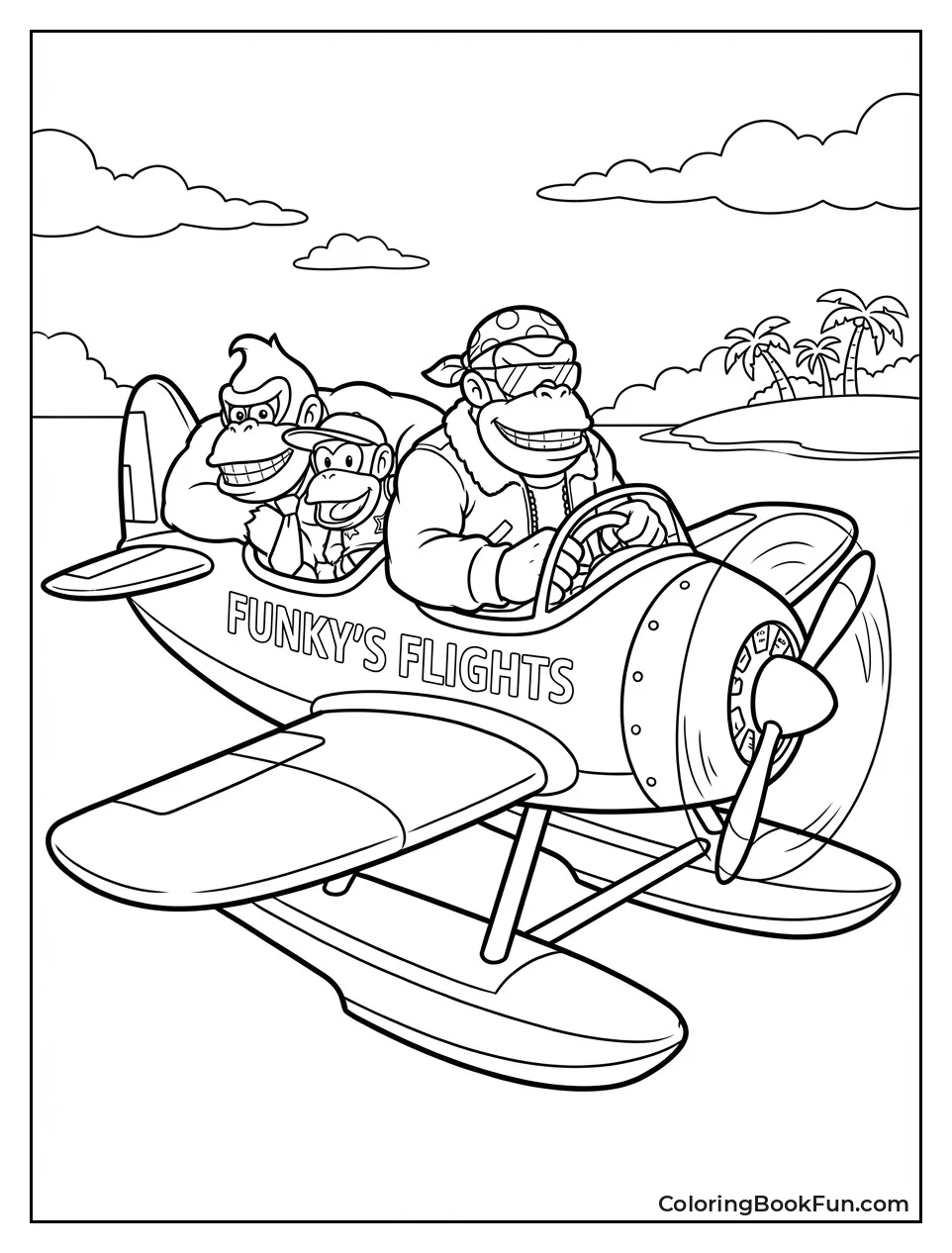 Funky Kong Pilots Seaplane