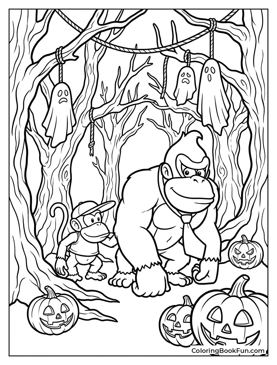 Donkey Kong Explores Spooky Forest