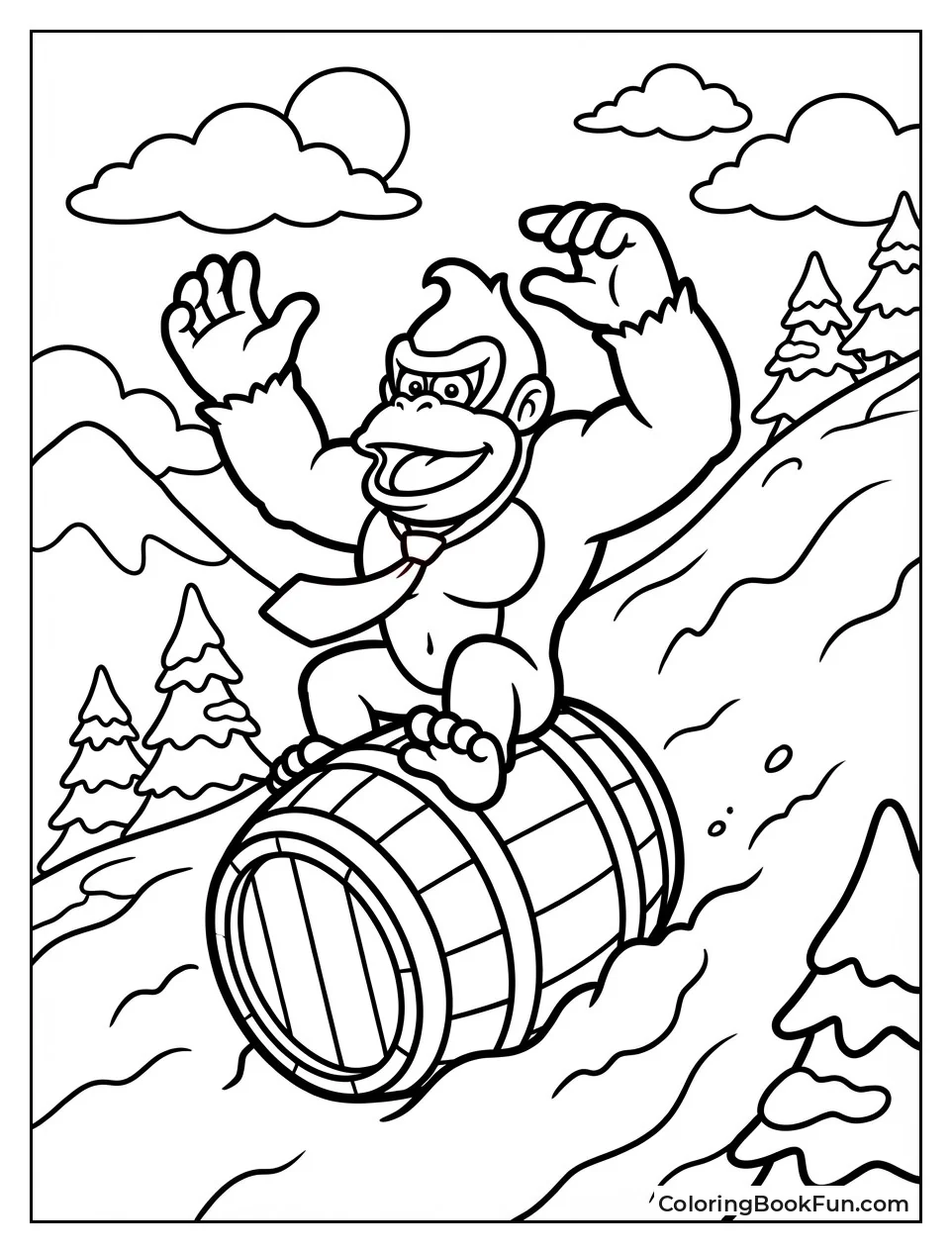 Donkey Kong Slides Down Ice