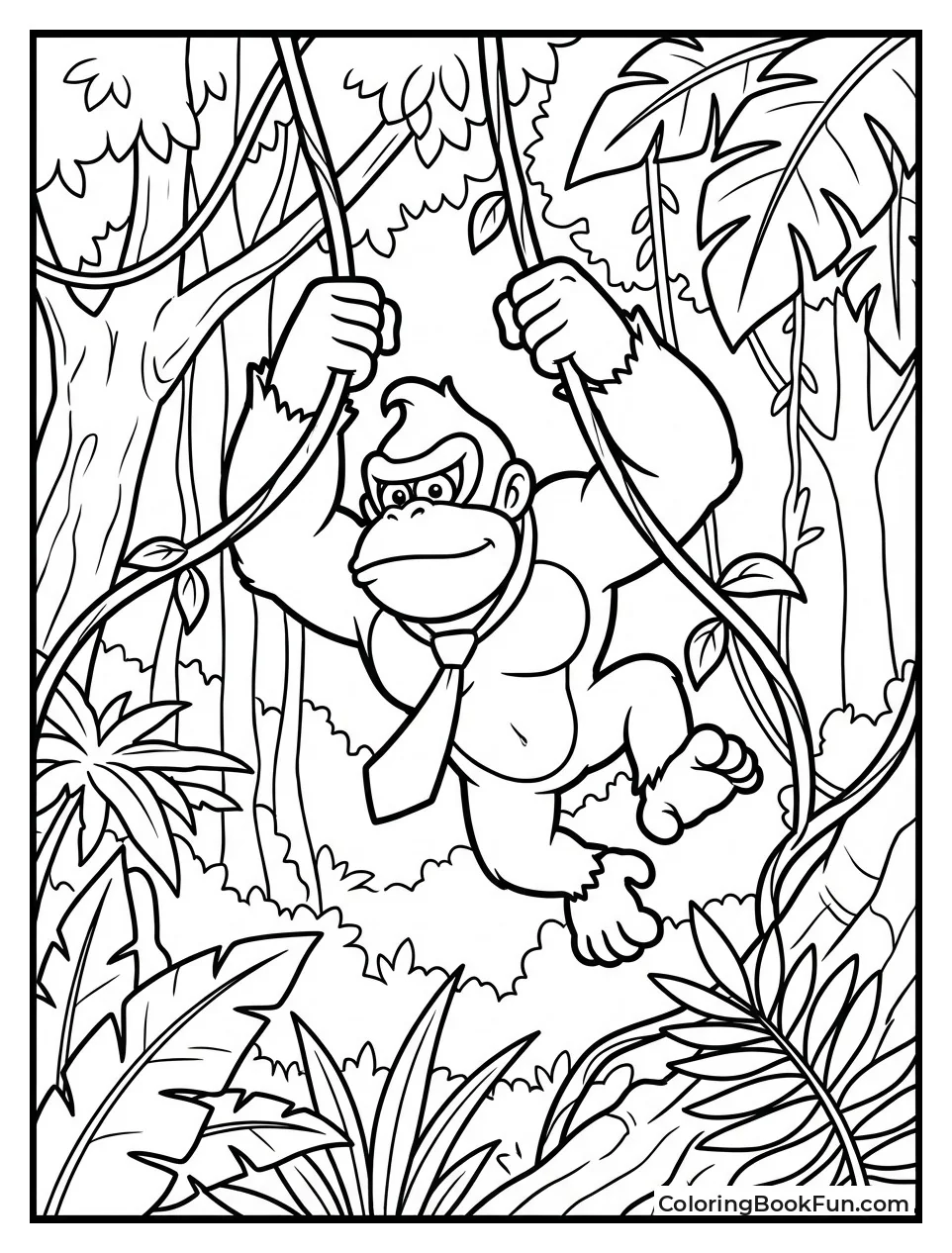 Donkey Kong Swings on Vines