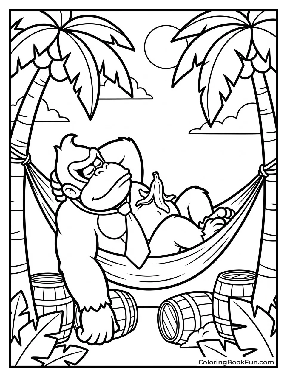 Donkey Kong Naps in Hammock