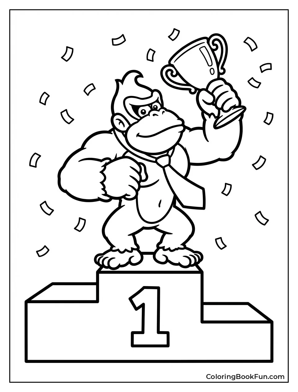Donkey Kong Stands on Podium