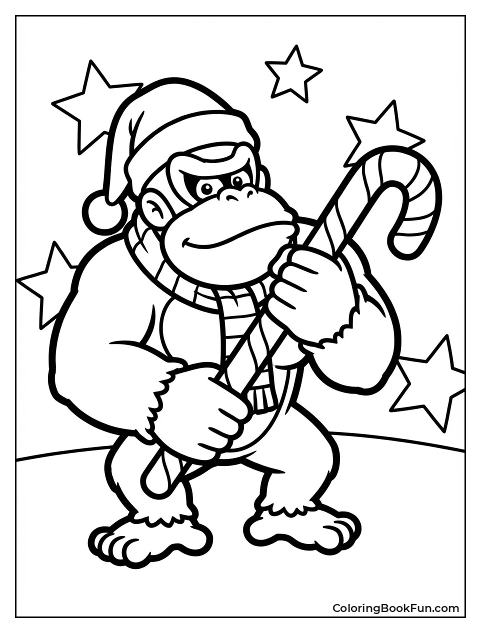 Donkey Kong Wears Santa Scarf