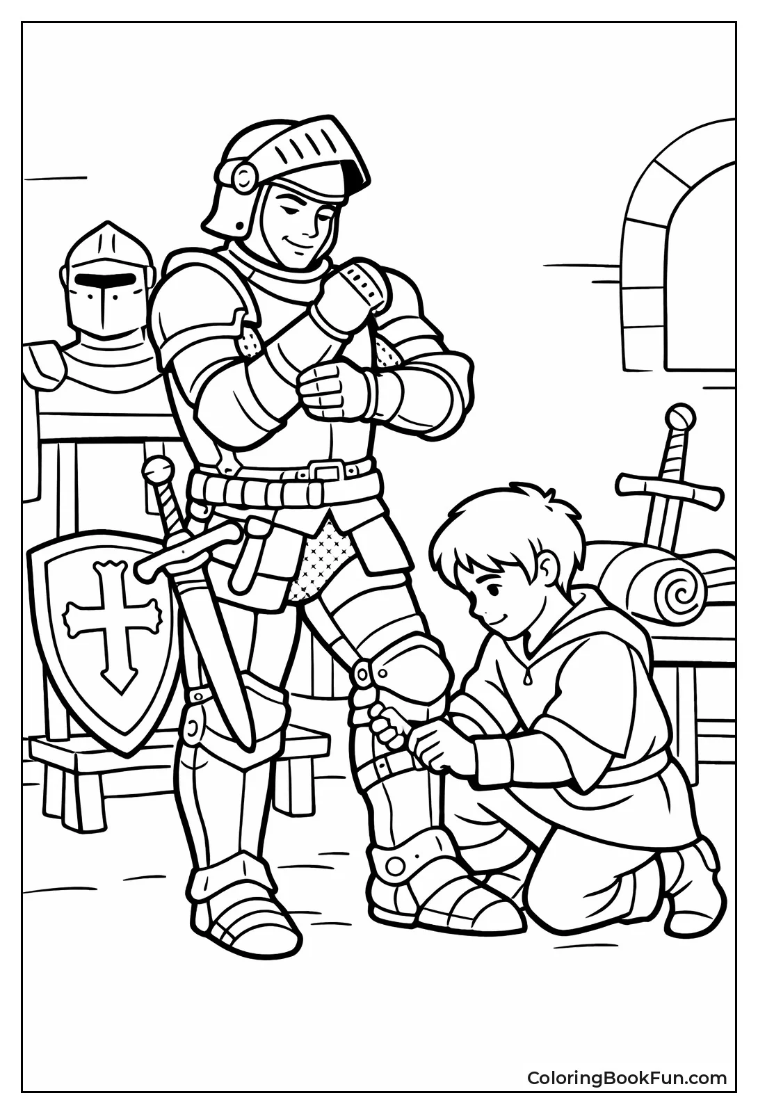 Knight Dons Plate Armor