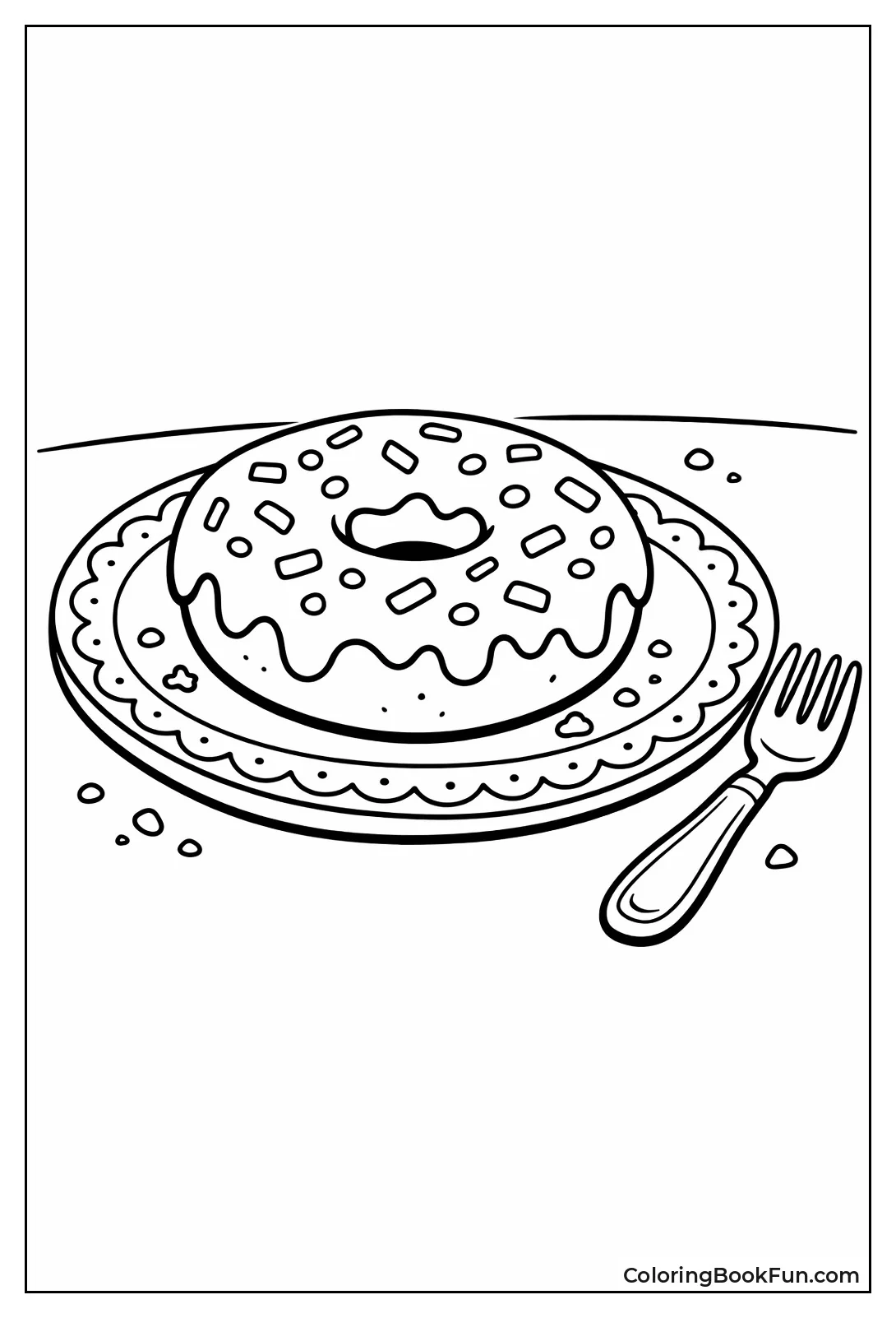 Frosted Donut on Fancy Plate