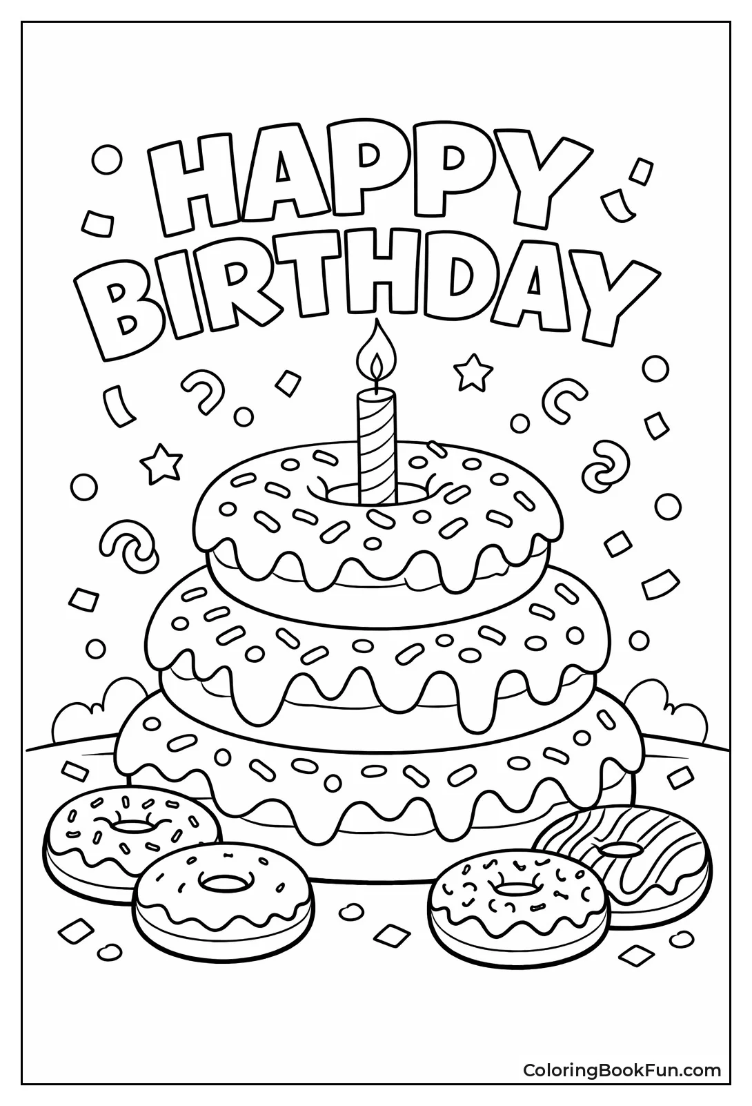 Giant Donut Birthday Cake