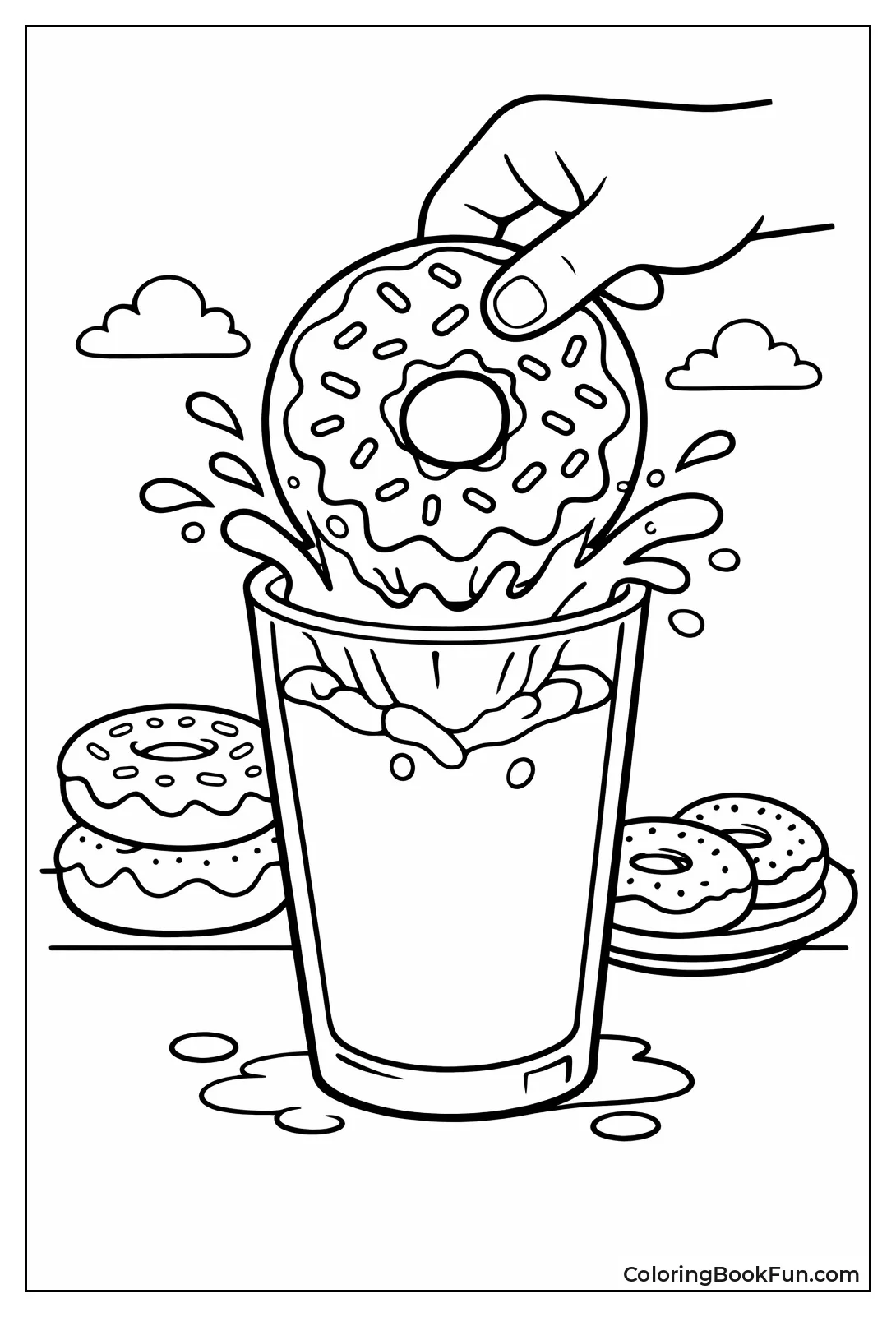 Donut Dunking into Milk