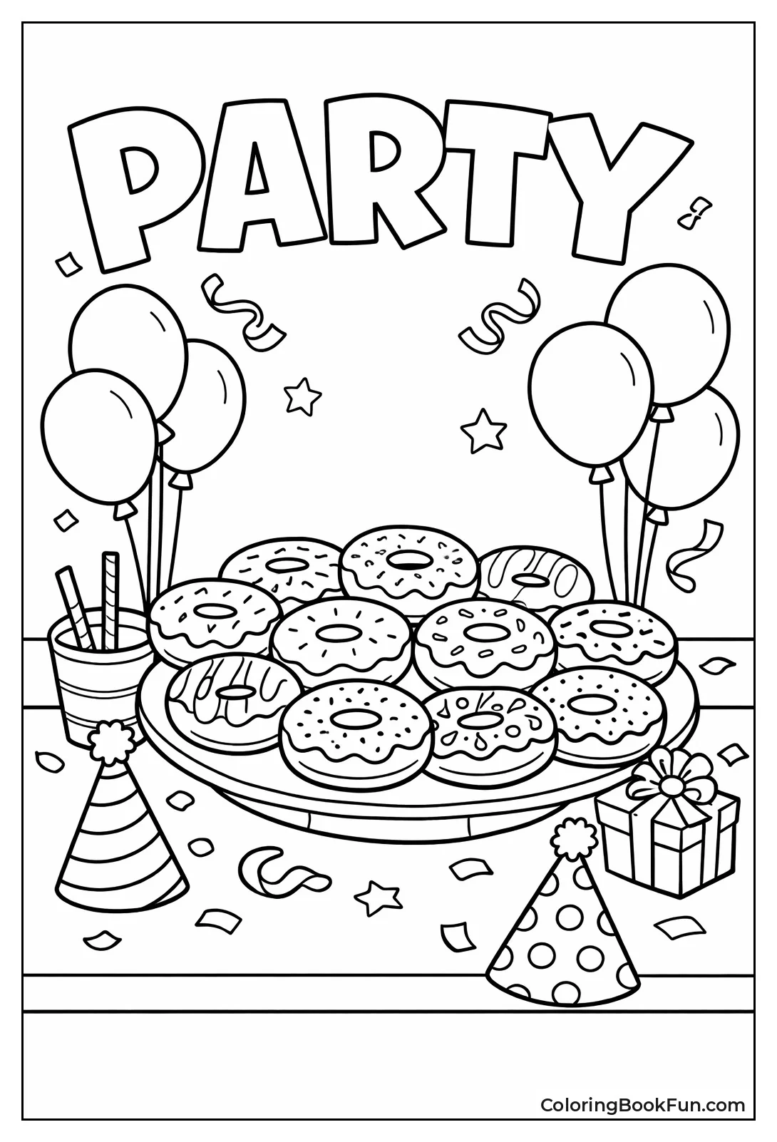 Party Table with Donuts