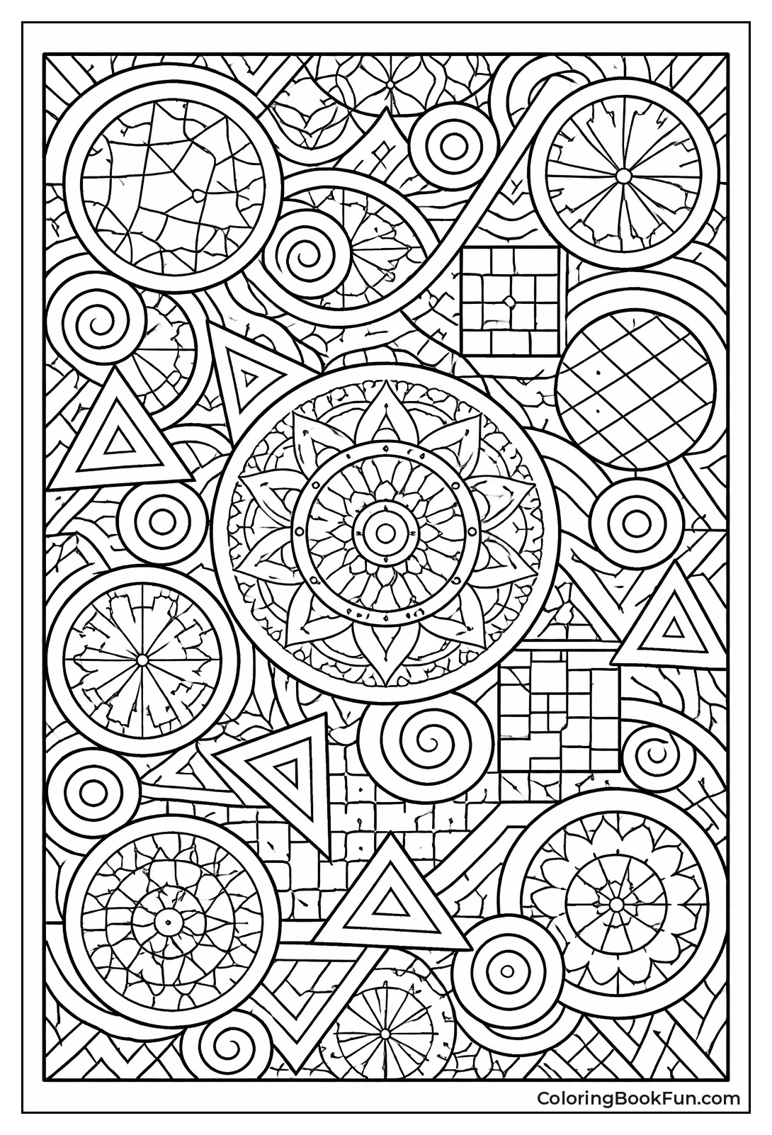 Swirling Doodles Mix Geometric Shapes