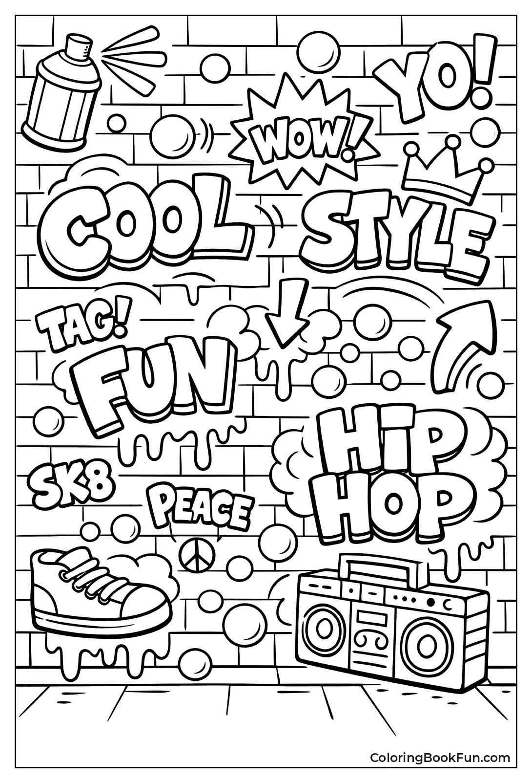 Doodle Tags on Brick Wall