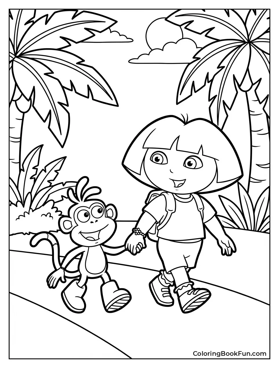 Dora Holds Hands with Boots