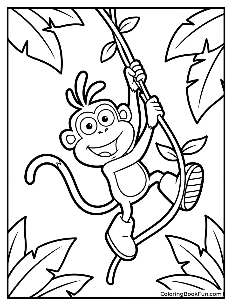 Boots Swings from Vine