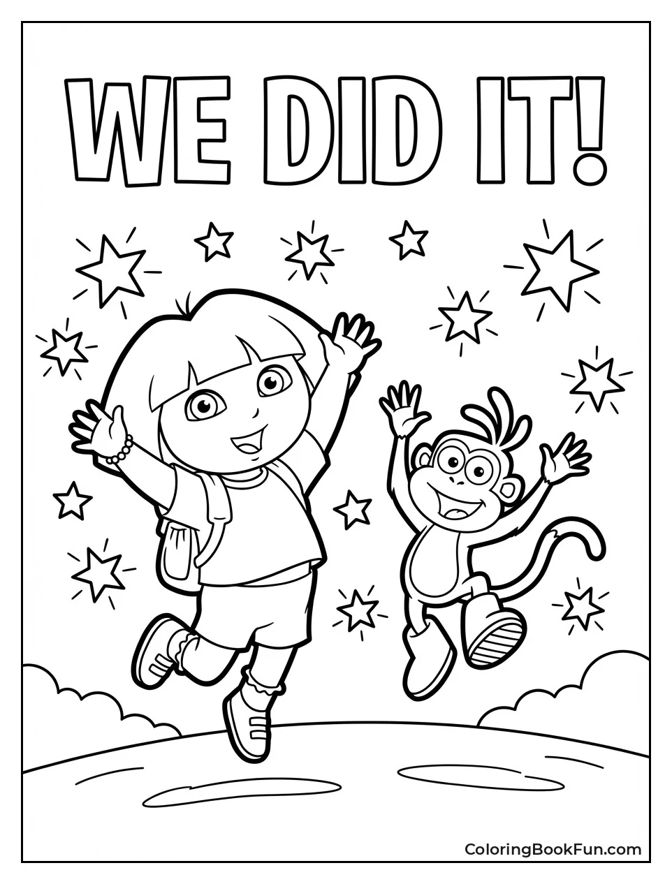 Dora Jumps Victory Pose