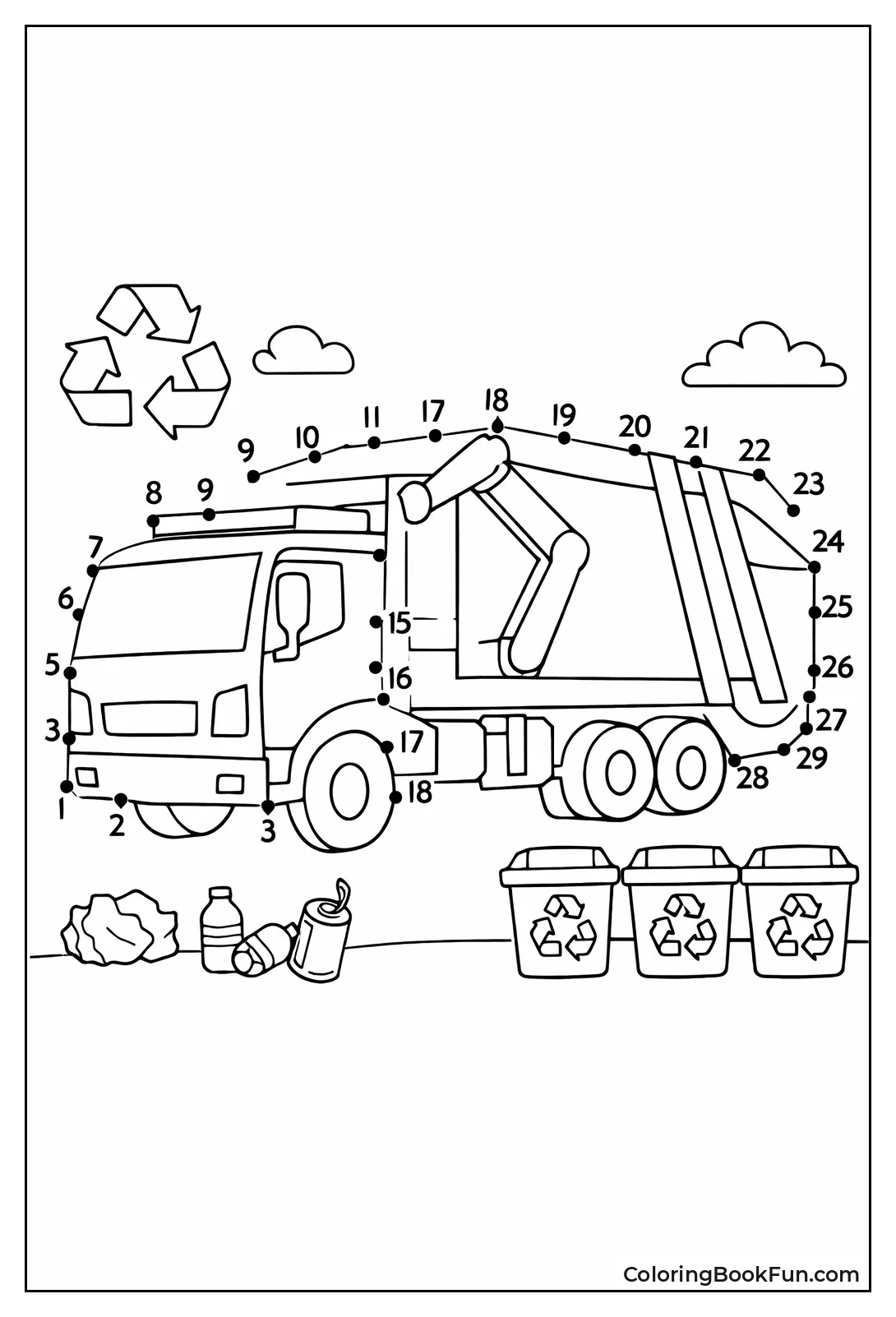 Dots Make Recycling Truck Picture