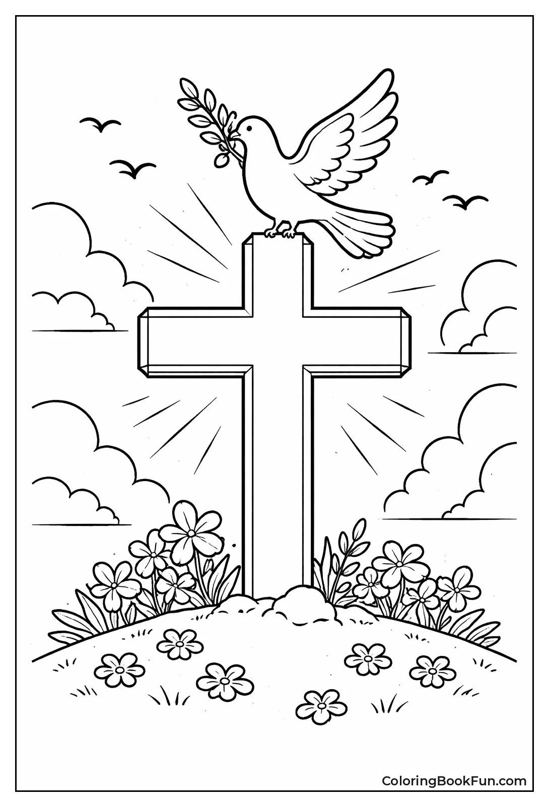 Dove Perches on Peace Cross
