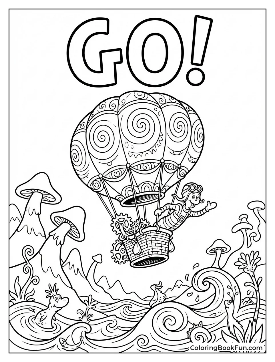 Balloon Soars over Mountains