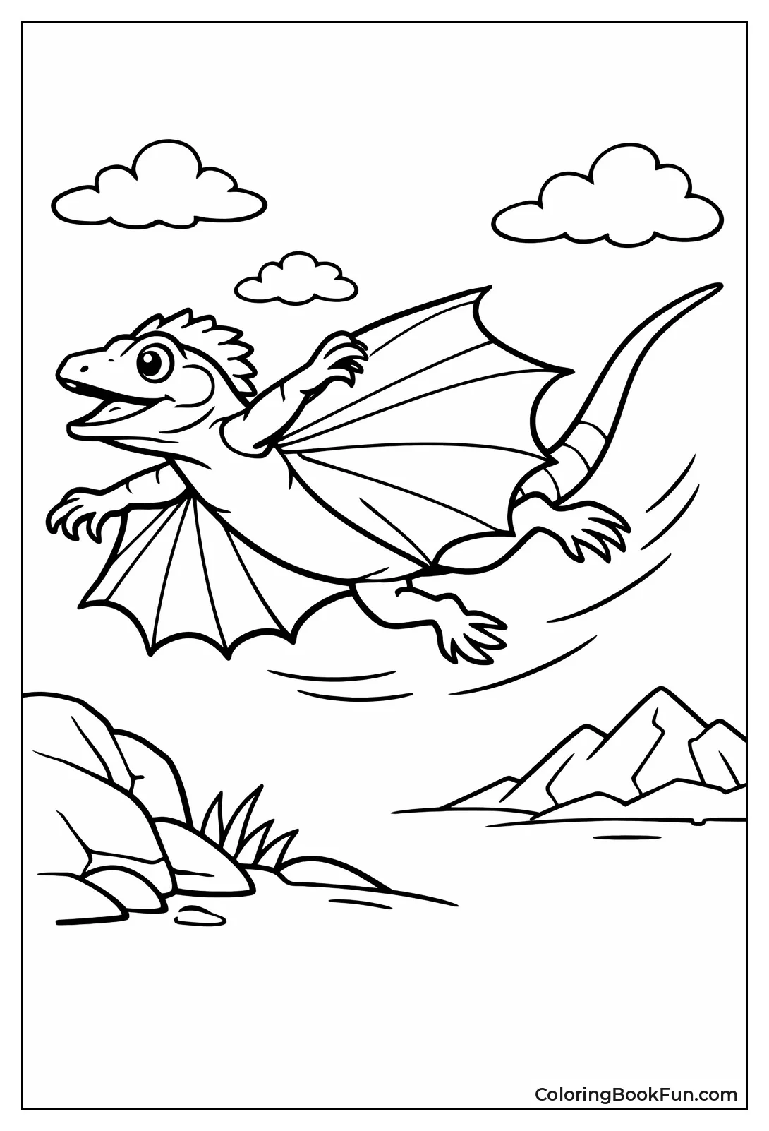 Draco Lizard Glides through Air