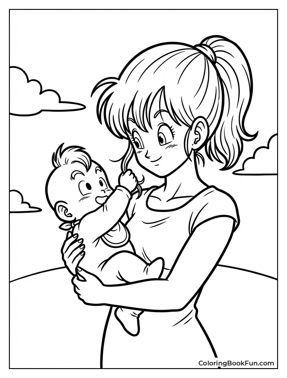 Bulma Holds Baby Trunks