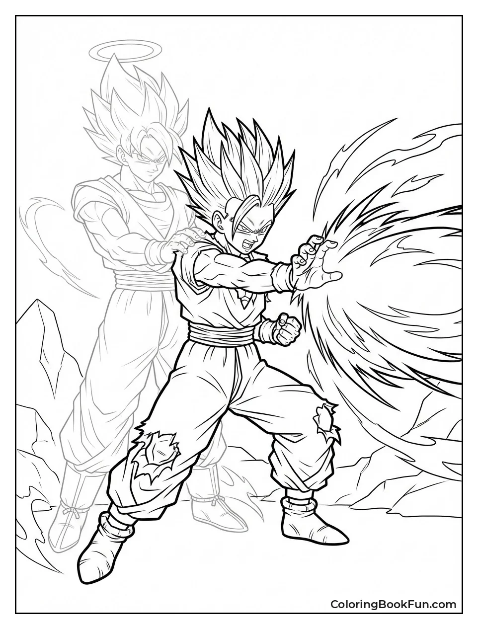 Gohan Fires Dad's Beam