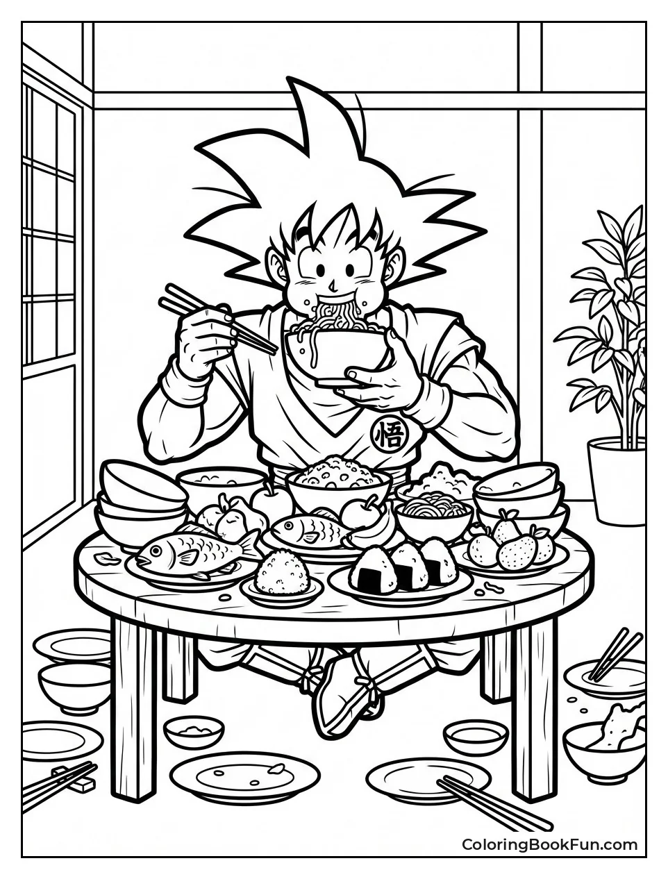 Goku Devours Big Feast