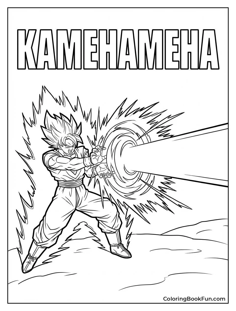 Goku Fires Kamehameha Wave