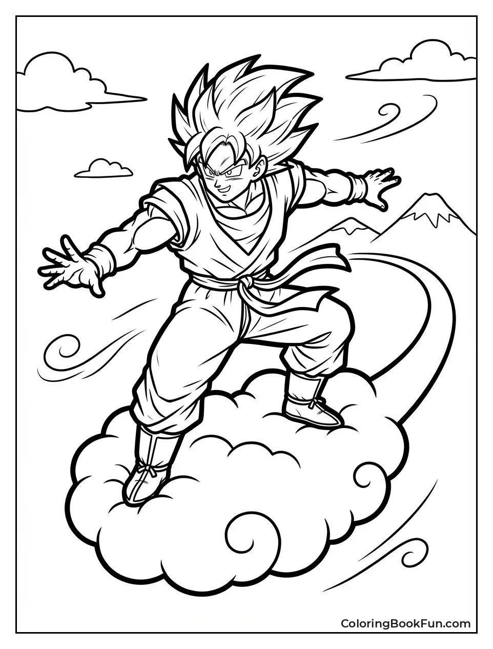 Goku Rides Flying Nimbus