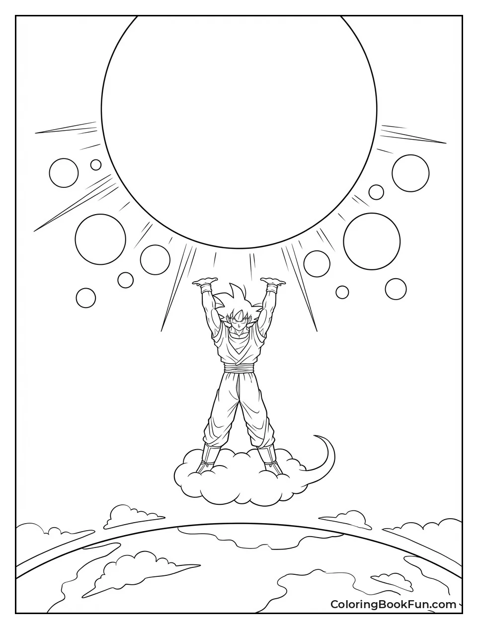 Goku Gathers Spirit Bomb