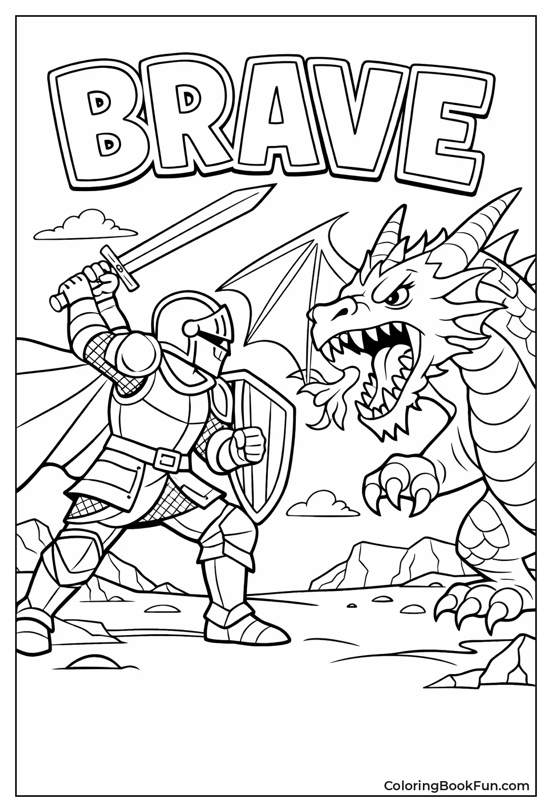 Knight Battles Roaring Dragon