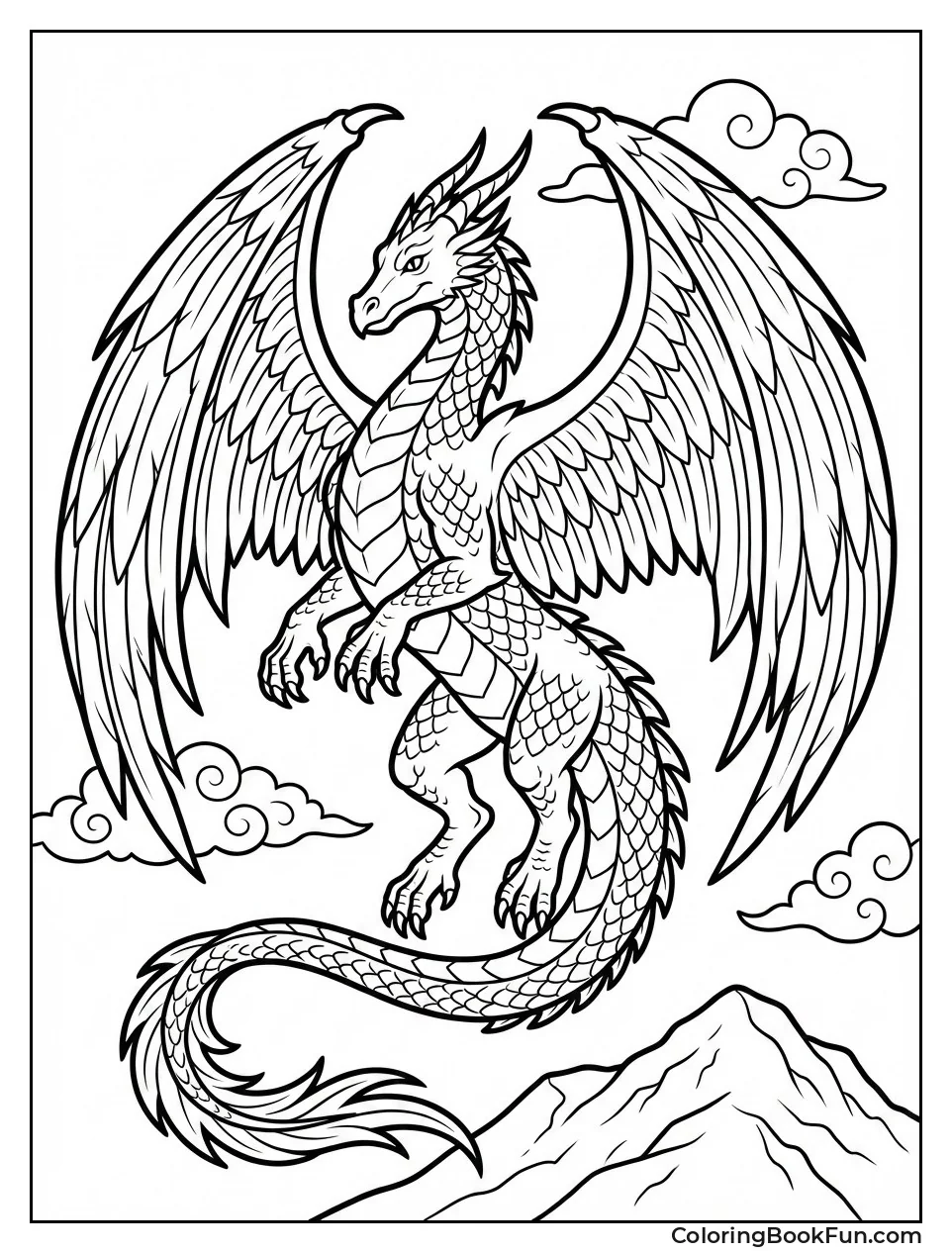 Dragon Spreading Huge Wings