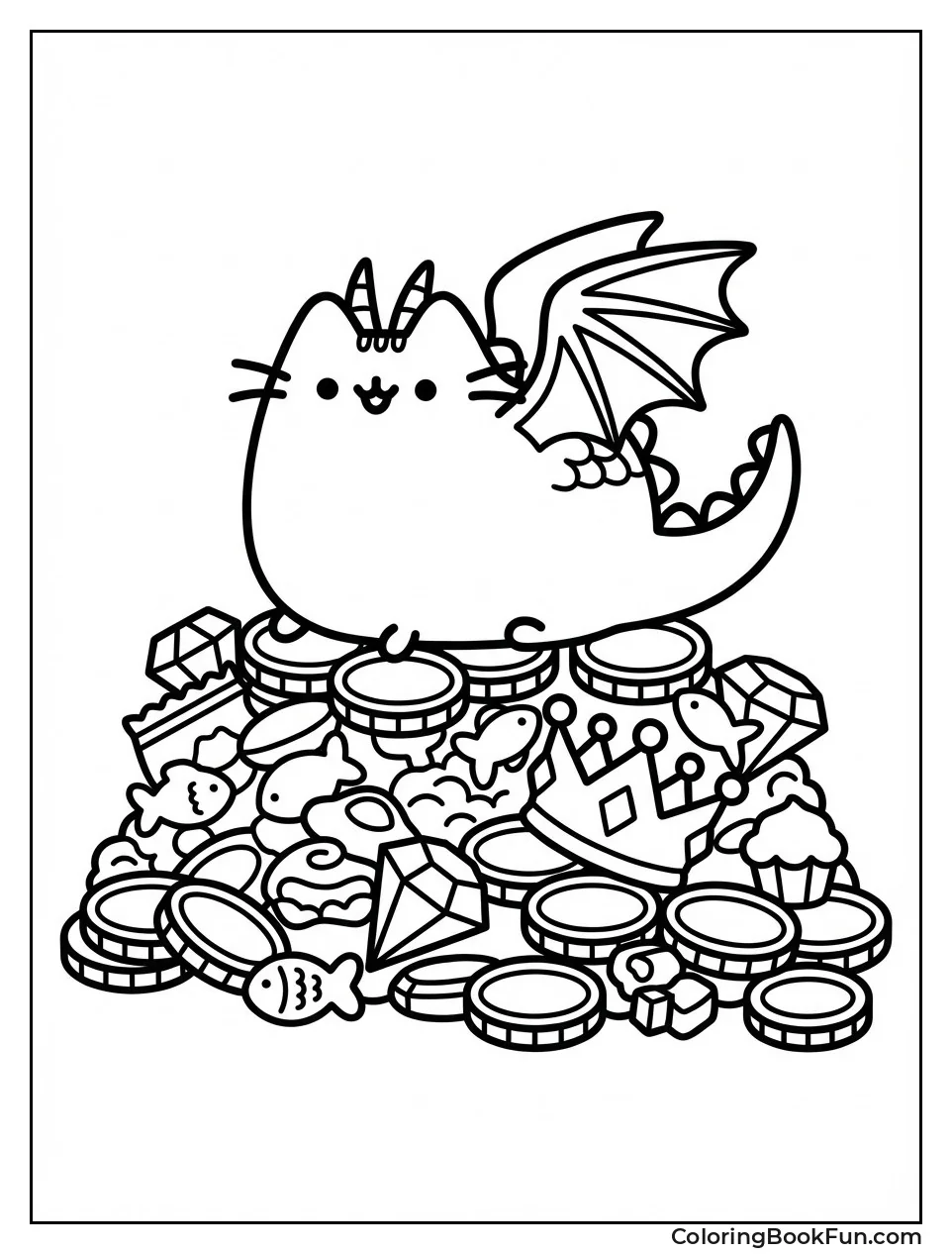 Dragon Pusheen on Treasure