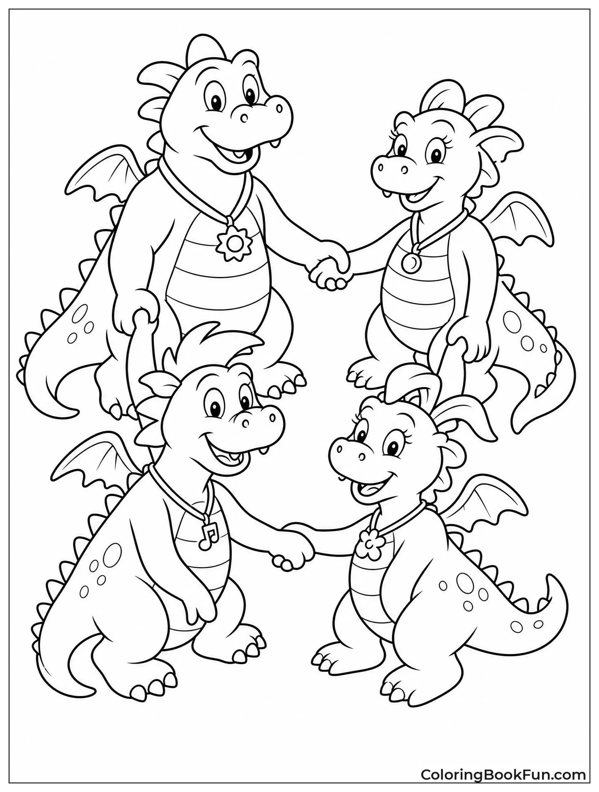 Dragons Holding Hands Circle